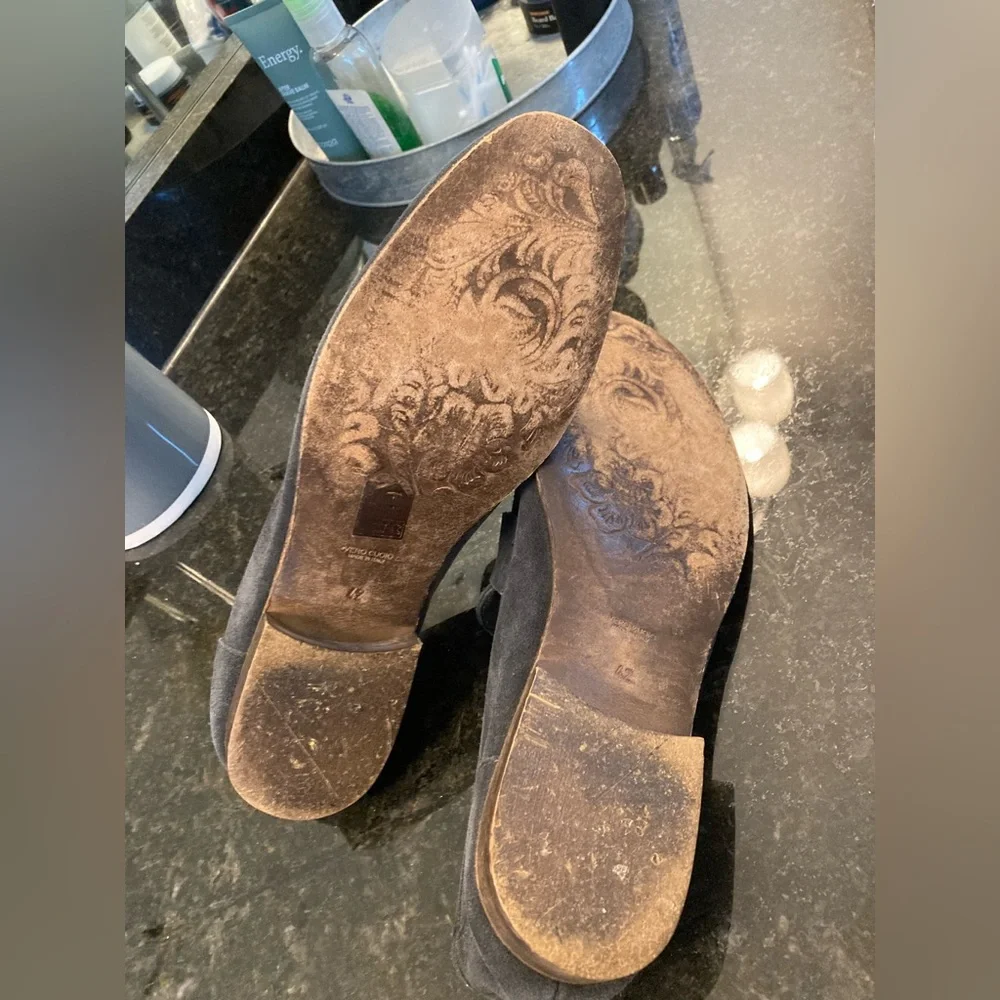 Men's Suede Penny Loafers in Dark Blue